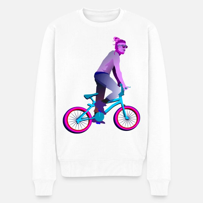 bmxrider - Männer Premium Bio Pullover - Weiß