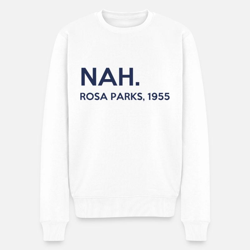 Nah - Rosa Parks - 1955 - Pull Premium bio Homme - blanc