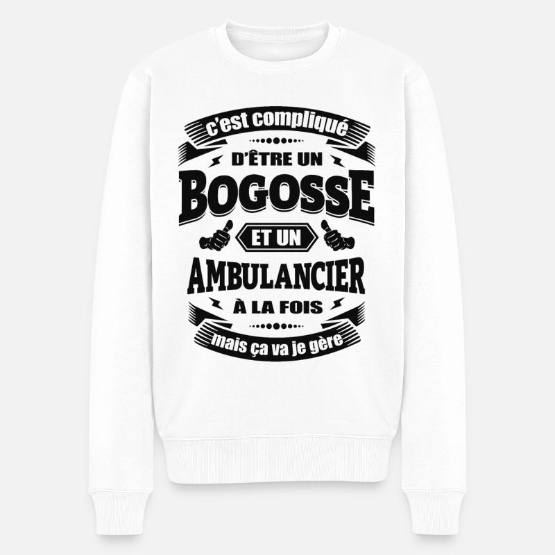 BOGOSSE ET AMBULANCIER - Pull Premium bio Homme - blanc