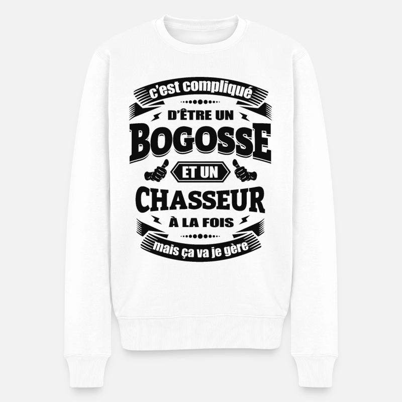 BOGOSSE ET CHASSEUR - Pull Premium bio Homme - blanc