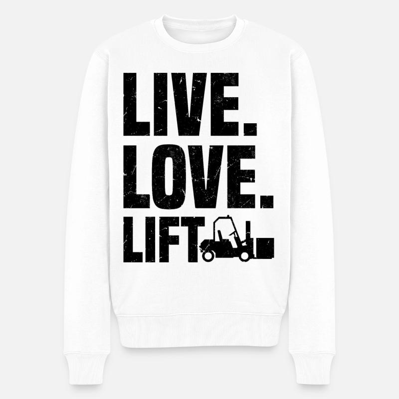 Gabelstaplerfahrer | Gabelstapler Beruf Geschenke - Männer Premium Bio Pullover - Weiß