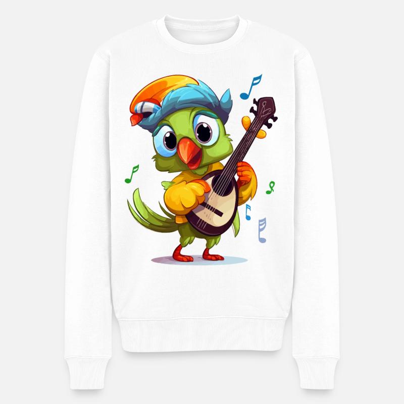 Musikalischer Federschnabel - Männer Premium Bio Pullover - Weiß