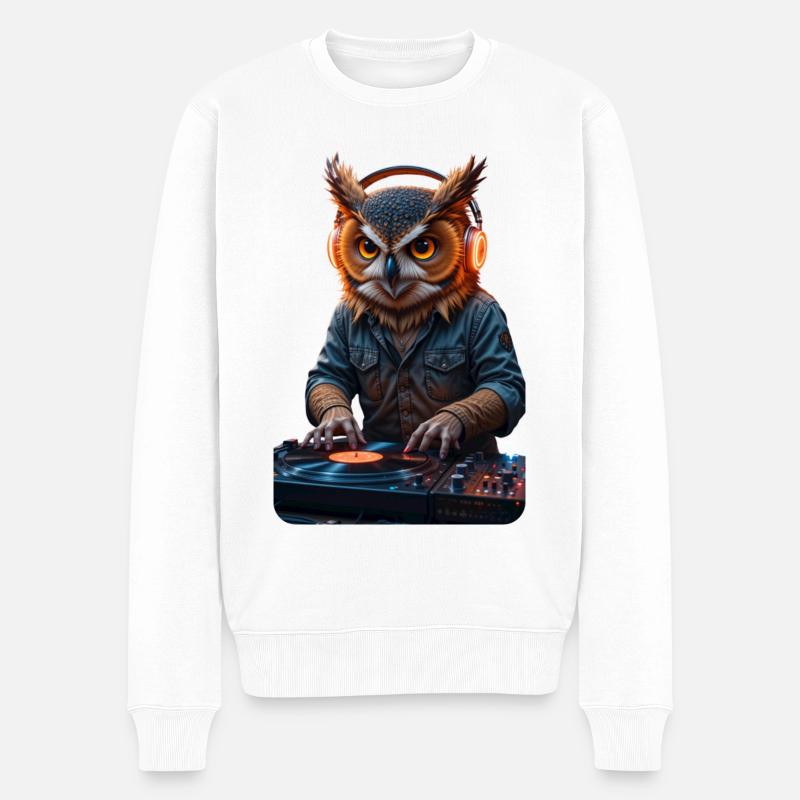 DJ Hibou - Pull Premium bio Homme - blanc
