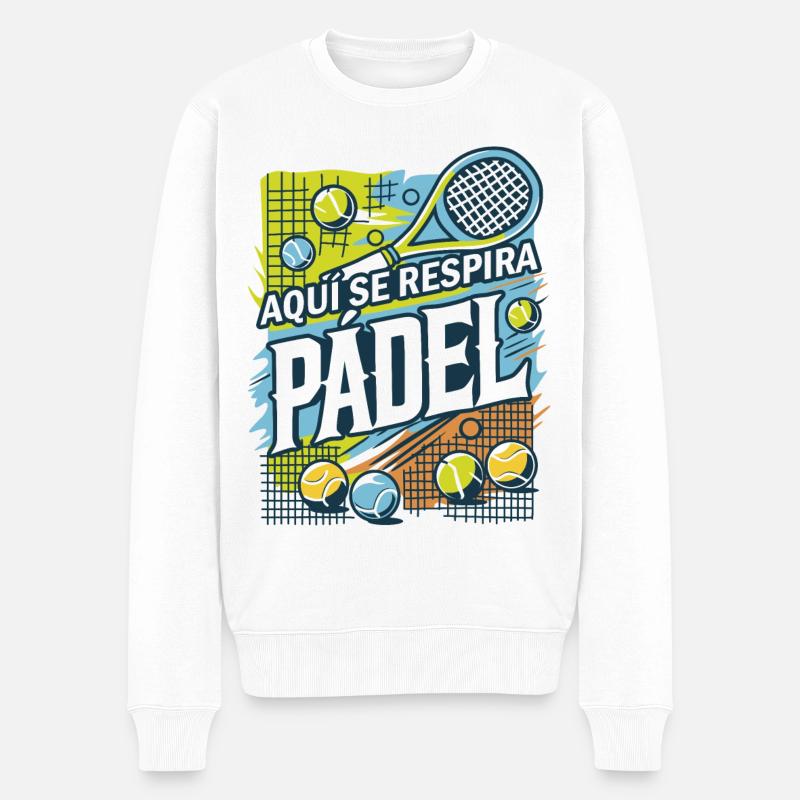 Vous respirez PADEL - Pull Premium bio Homme - blanc