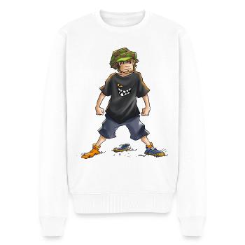 Die Wilden Kerle Juli Pose - Männer Premium Bio Pullover - Weiß - Vorne - Thijin (182cm)