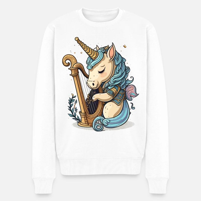 Licorne harmonieuse - Pull Premium bio Homme - blanc