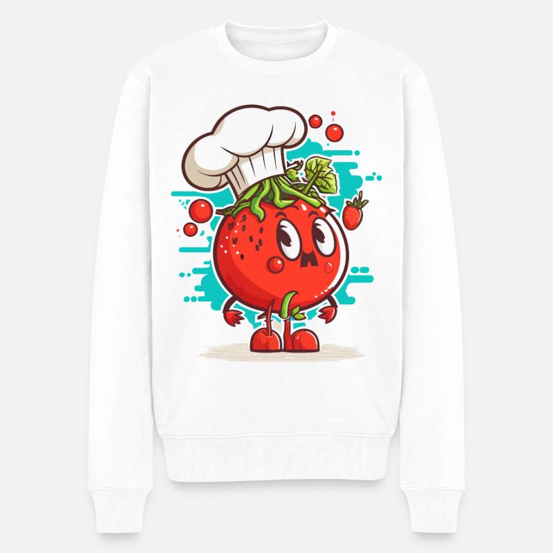 Freche Küche - Männer Premium Bio Pullover - Weiß