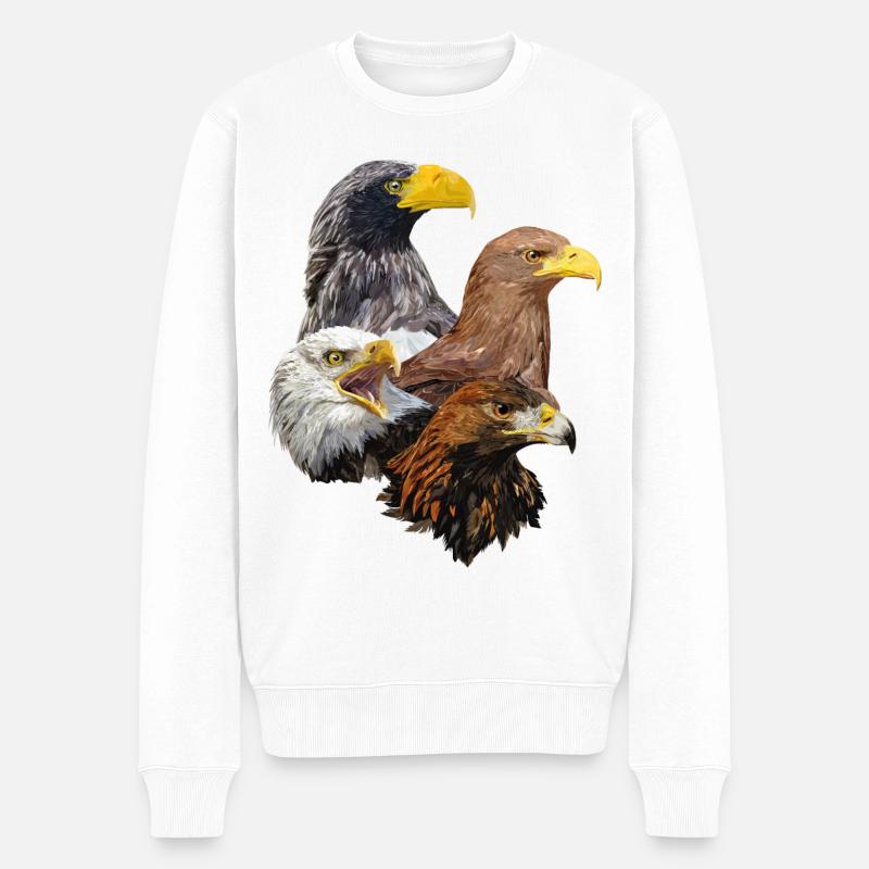 Raubvögel - Männer Premium Bio Pullover - Weiß