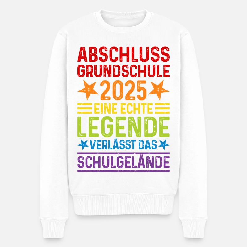 Grundschule Abschluss 2025 - Legende Schulgelände - Männer Premium Bio Pullover - Weiß