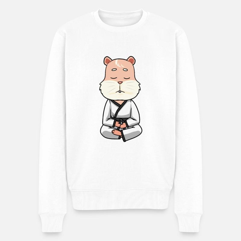 Karate Hamster - Männer Premium Bio Pullover - Weiß