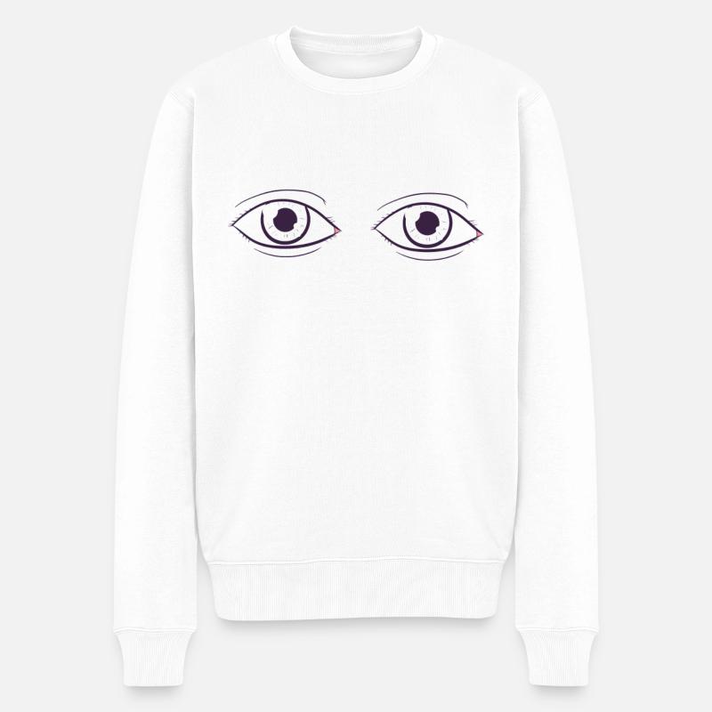 Yeux - Pull Premium bio Homme - blanc