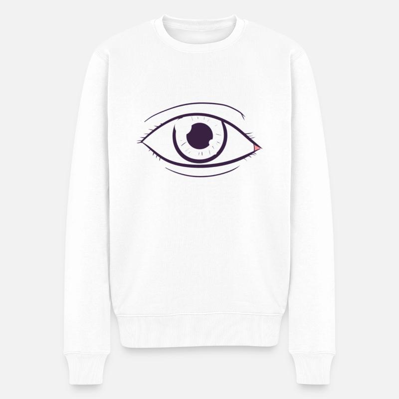 Auge - Männer Premium Bio Pullover - Weiß