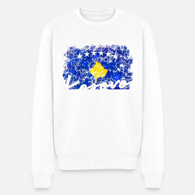 Kosovo Gift - Männer Premium Bio Pullover - Weiß