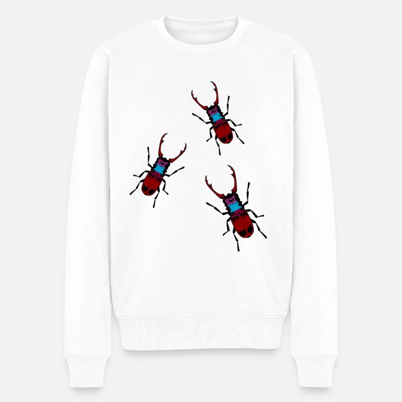 Insekten Hirschkäfer Insekt Geweih Waldtiere - Männer Premium Bio Pullover - Weiß