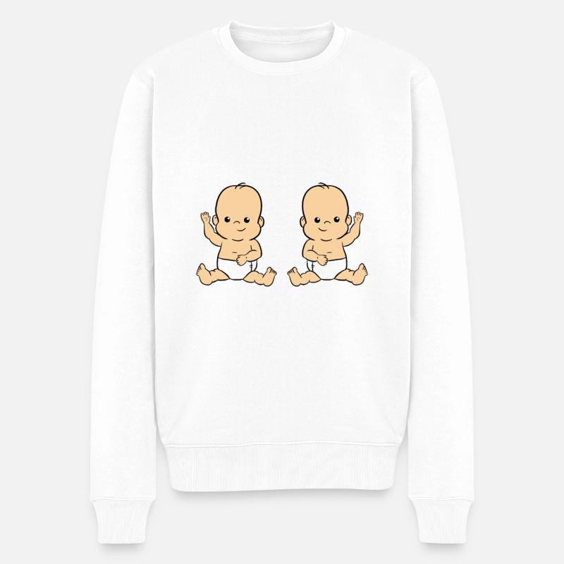 Bébés jumeaux - Pull Premium bio Homme - blanc