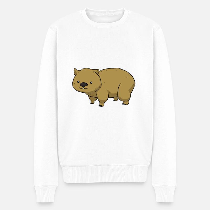 Wombat - Männer Premium Bio Pullover - Weiß