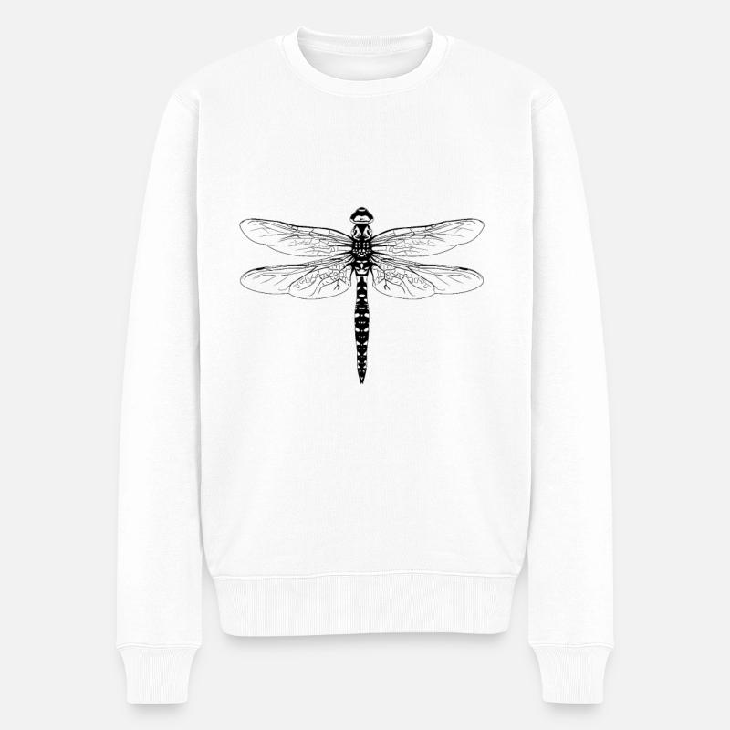 Libelle Insekten Insekt Natur Naturschutz Tiere - Männer Premium Bio Pullover - Weiß