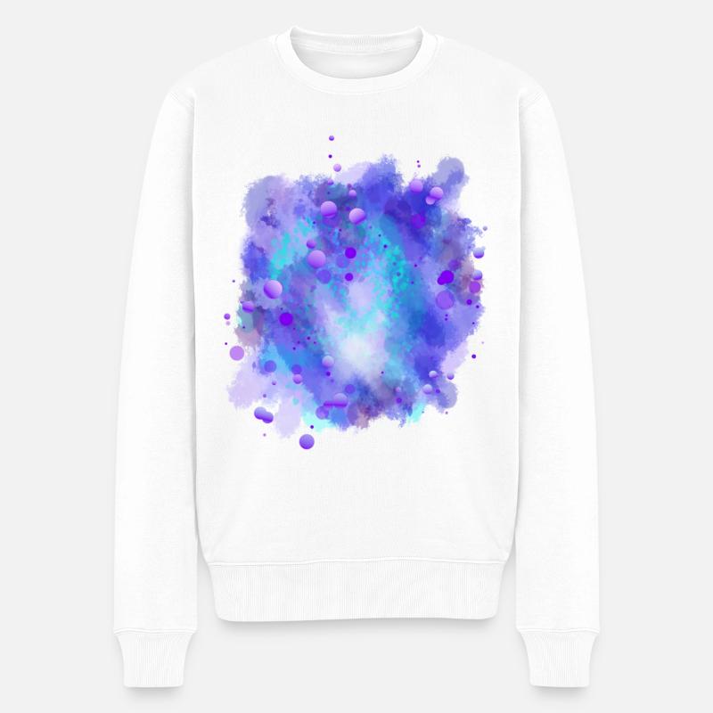 Azurblaue Energie Kugel - Männer Premium Bio Pullover - Weiß
