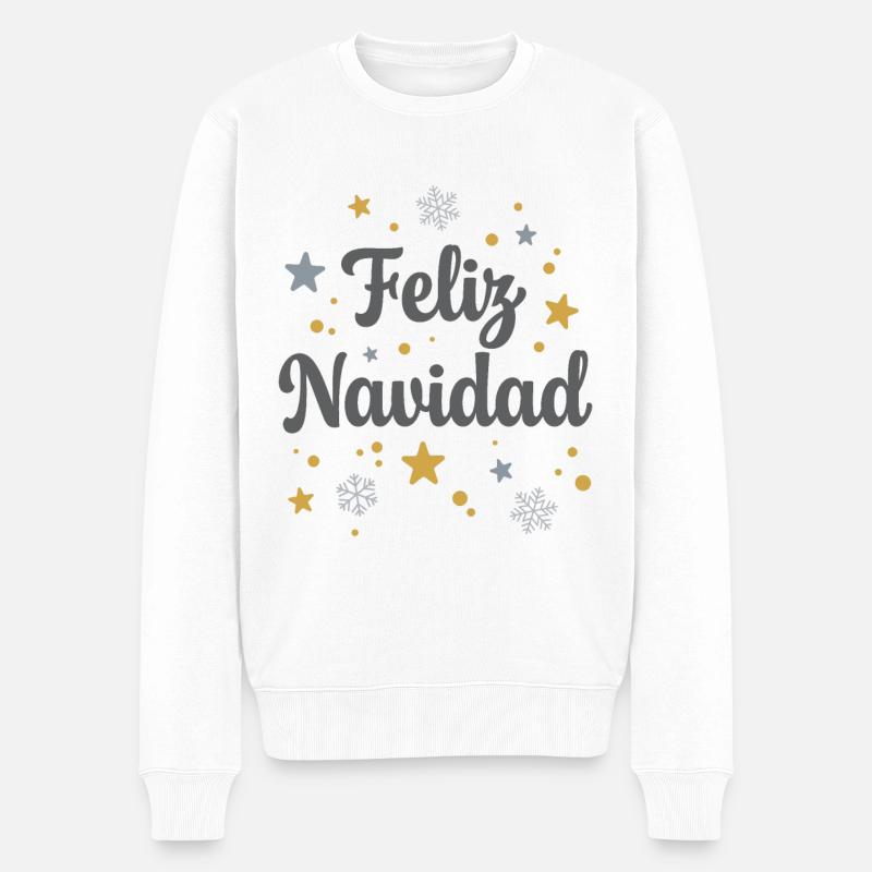 Feliz Navidad - Männer Premium Bio Pullover - Weiß
