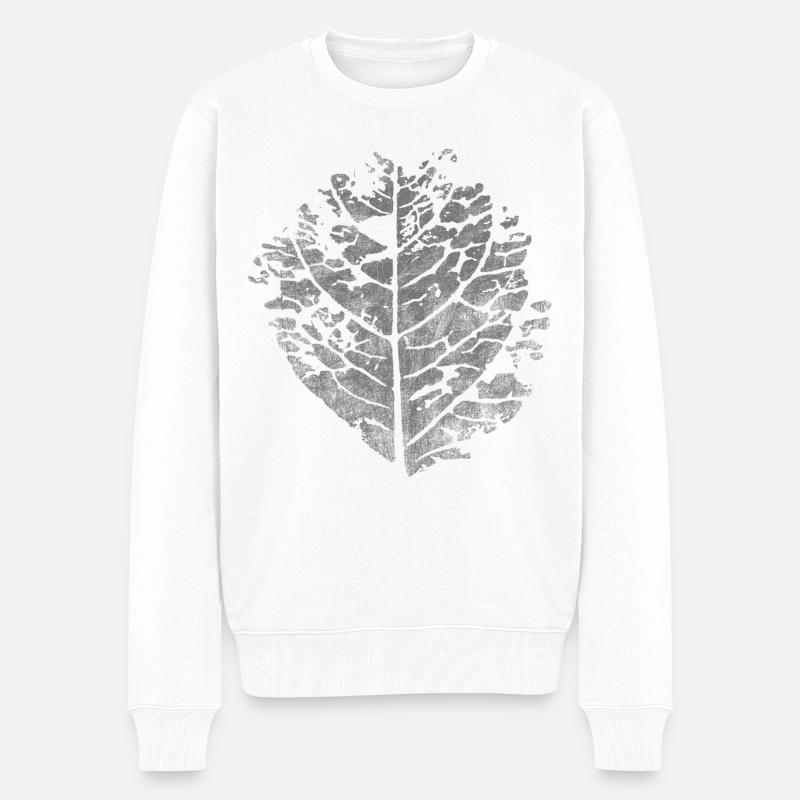 Blatt - Japan Knöterich - Männer Premium Bio Pullover - Weiß