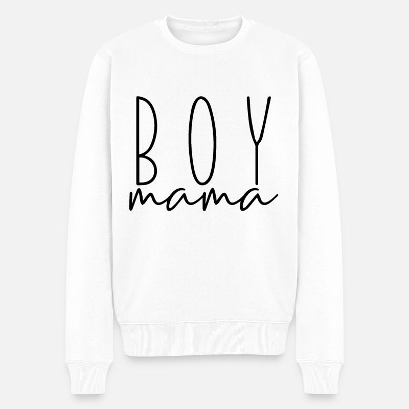 Junge Mama - Männer Premium Bio Pullover - Weiß