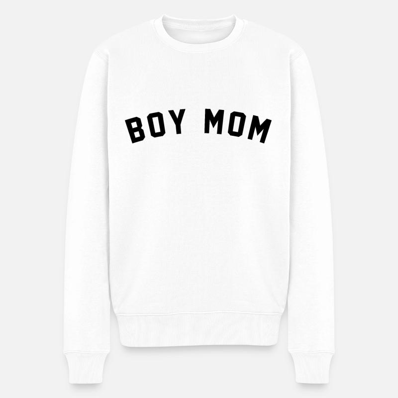 Junge Mama - Männer Premium Bio Pullover - Weiß