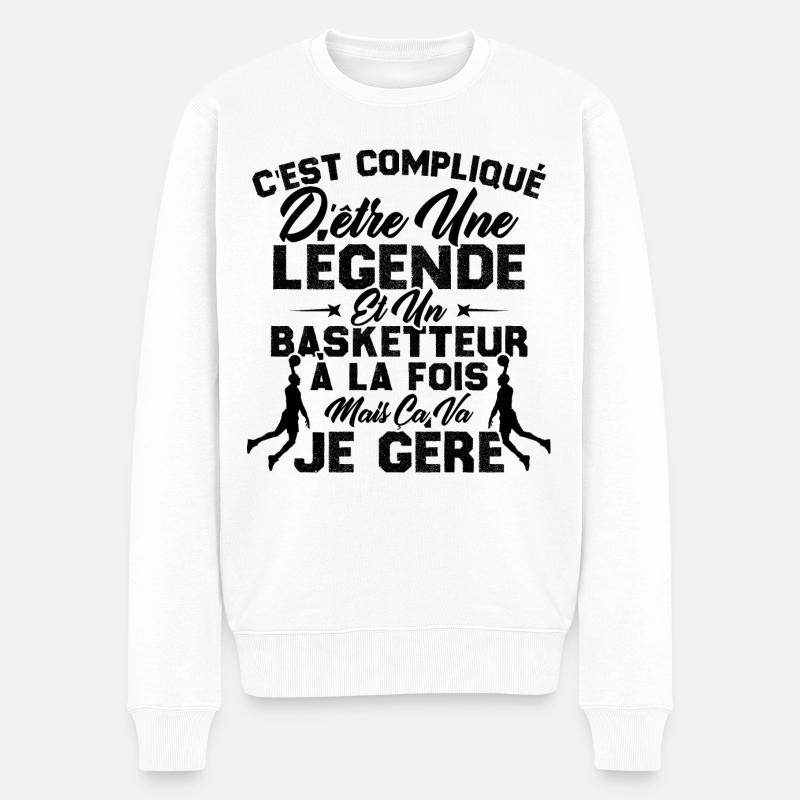 Une Légende Et Un Basketteur - Pull Premium bio Homme - blanc