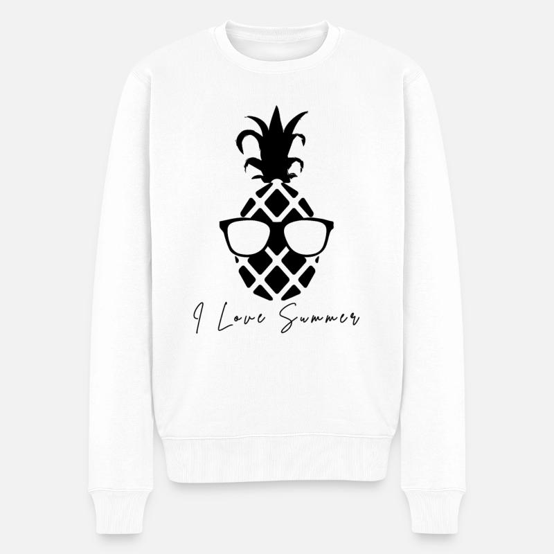 Sommer - Männer Premium Bio Pullover - Weiß