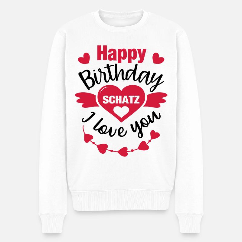 Freund Freundin Geburtstag Geschenk Glückwunsch - Männer Premium Bio Pullover - Weiß