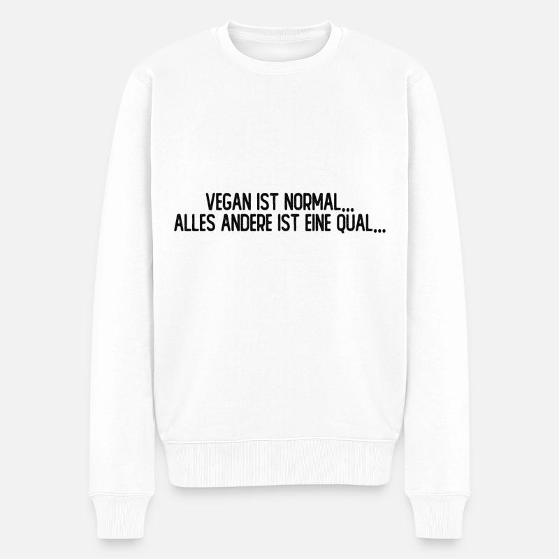 Vegan ist normal alles andere ist eine Qual - Männer Premium Bio Pullover - Weiß