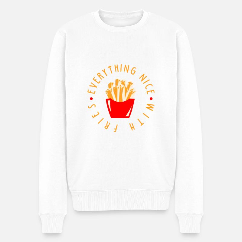 Tout est agréable avec des frites - Pull Premium bio Homme - blanc
