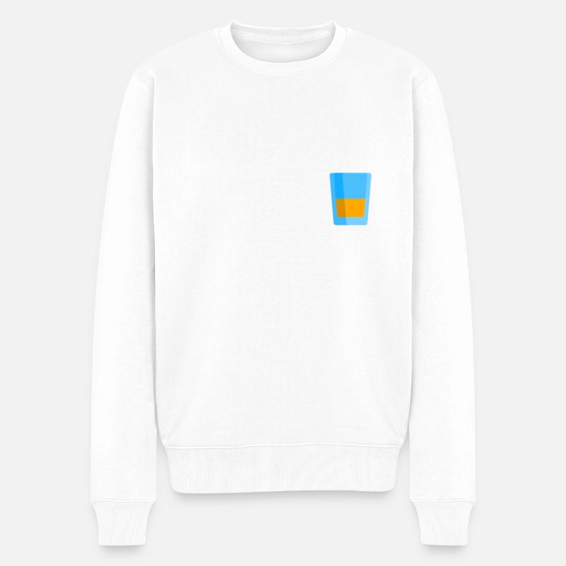 Halbgefülltes Glas - Männer Premium Bio Pullover - Weiß