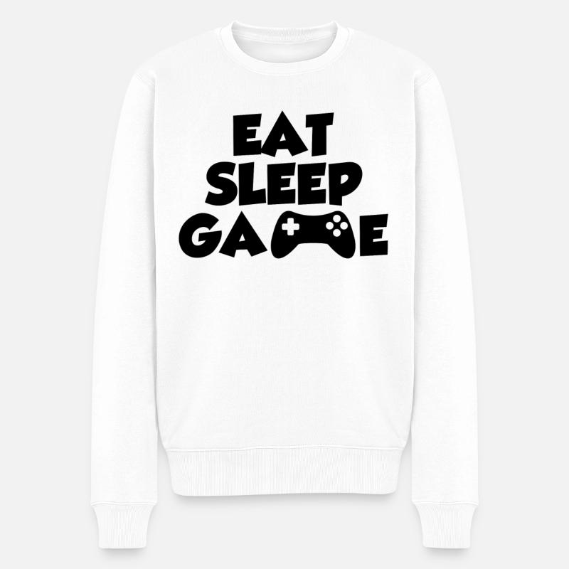 Jeu Manger-Dormir - Pull Premium bio Homme - blanc