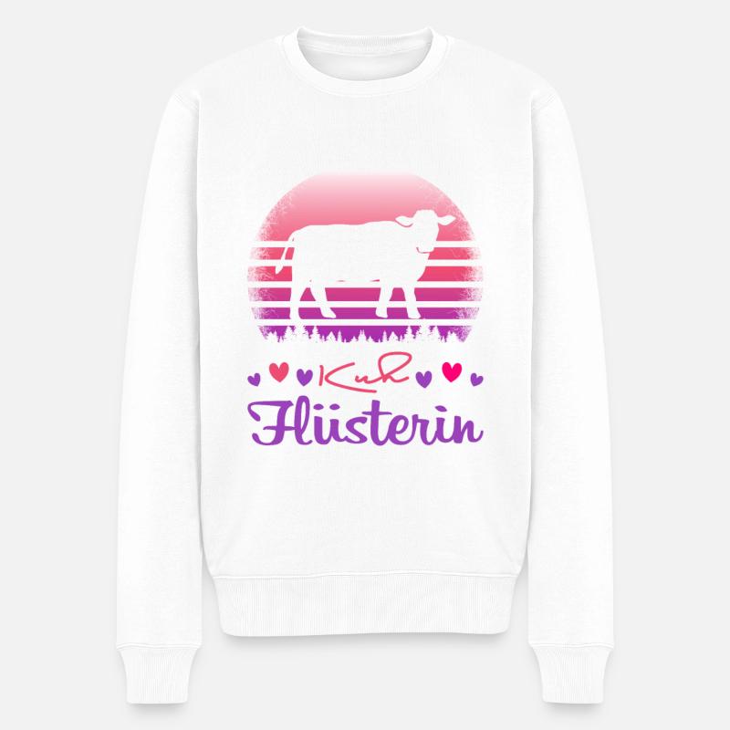 Kuh Flüsterer - Männer Premium Bio Pullover - Weiß