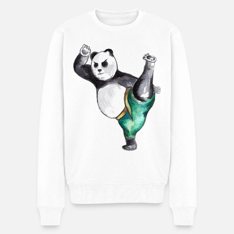 Kung-Fu Panda Baby - Männer Premium Bio Pullover - Weiß