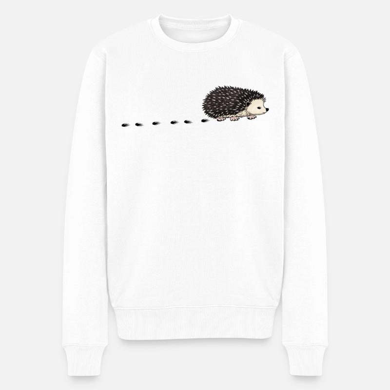 Afrikanischer Weißbauchigel Igel Kostüm Fußabdruck - Männer Premium Bio Pullover - Weiß
