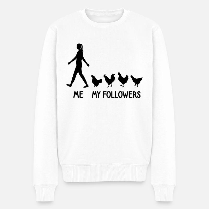 Ich Meine Follower Hühner Chicken Züchter Eier - Männer Premium Bio Pullover - Weiß
