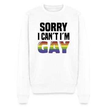 Lgbt Lesben Regenbogenfahne Bisexuell Queer - Männer Premium Bio Pullover - Weiß - Vorne - Thijin (182cm)