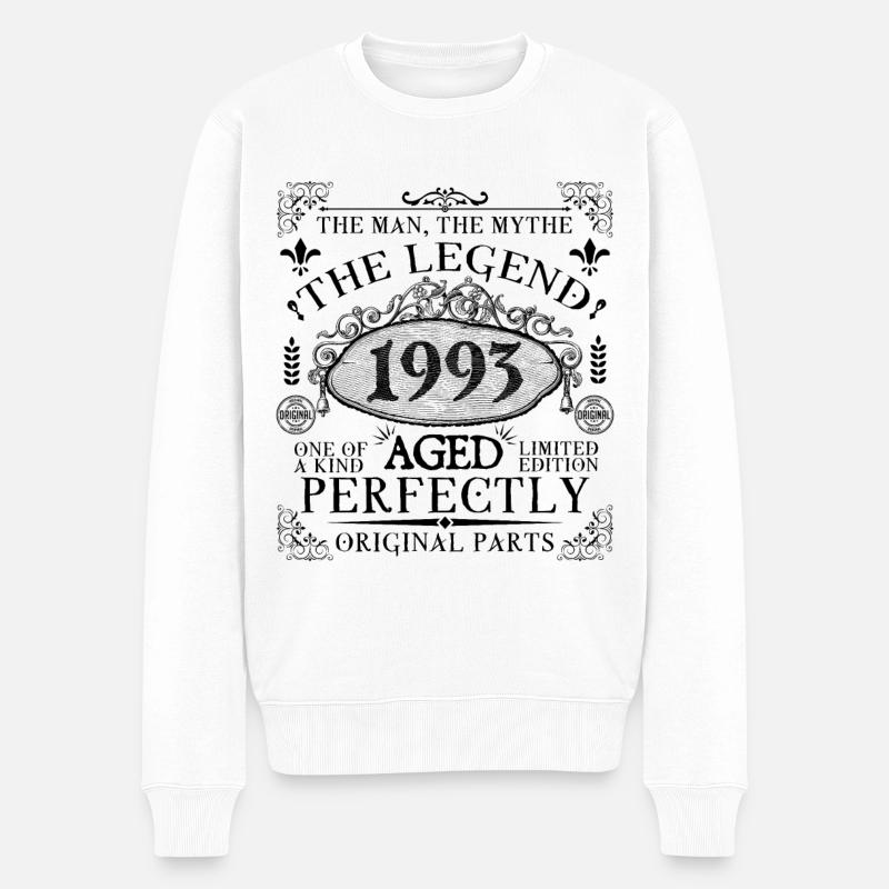 1993 | Die Legende seit 1993 Geburtstag - Männer Premium Bio Pullover - Weiß