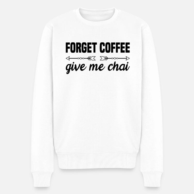 Chai-tee-latte - Männer Premium Bio Pullover - Weiß