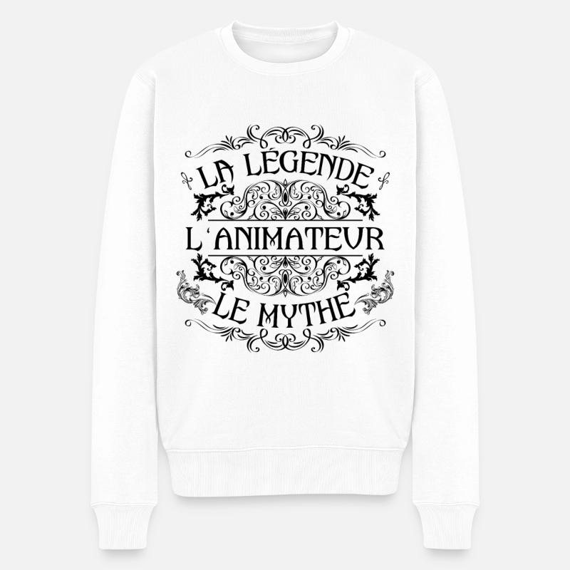 Animateur | la légende Animateur le mythe - Pull Premium bio Homme - blanc