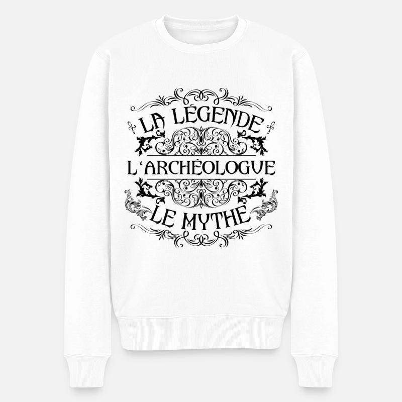 Archéologue | la légende Archéologue le mythe - Pull Premium bio Homme - blanc