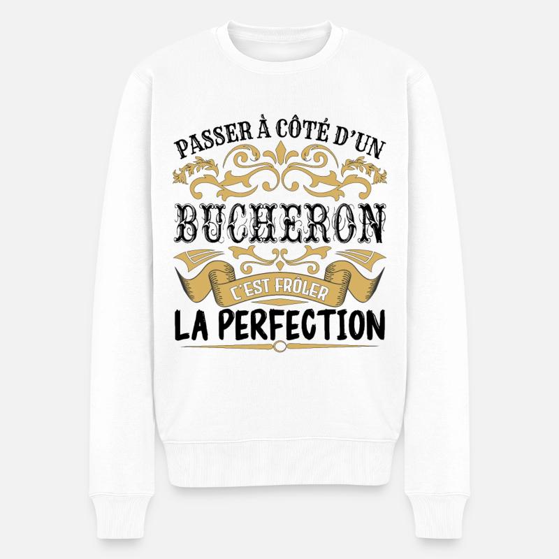 Bucheron | le Meilleur cadeau Bucheron - Pull Premium bio Homme - blanc