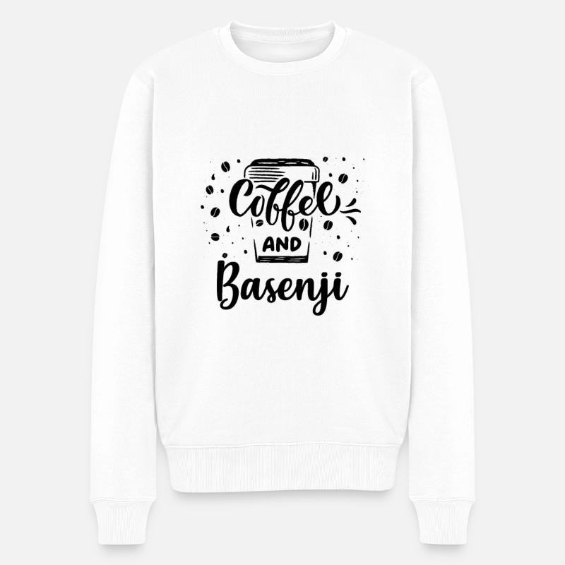 Basenji - Männer Premium Bio Pullover - Weiß