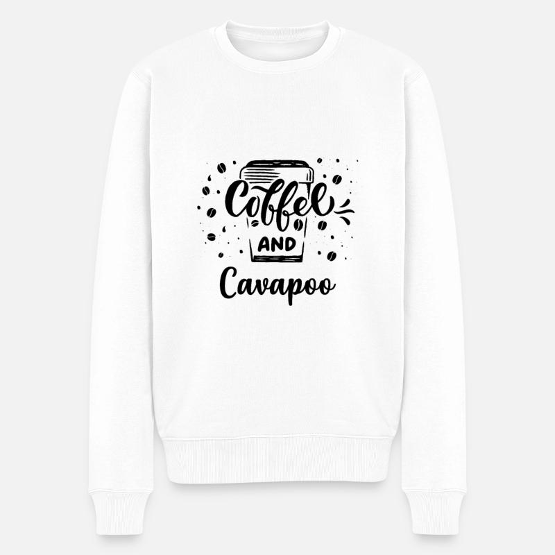 Cavapoo - Men's Premium Organic Jumper - white