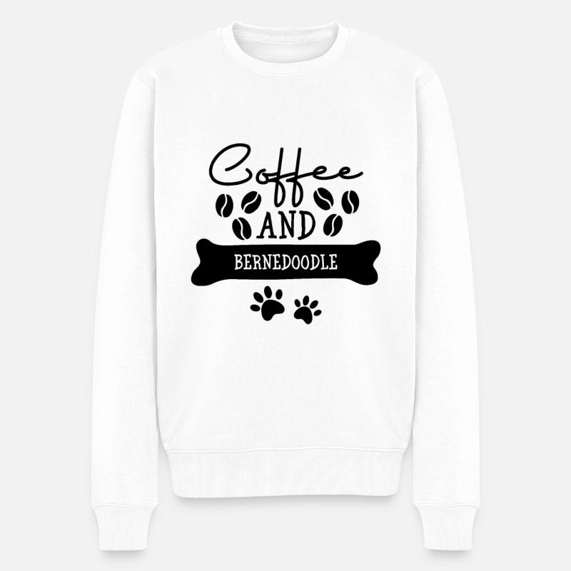 Café et bernedoodle - Pull Premium bio Homme - blanc