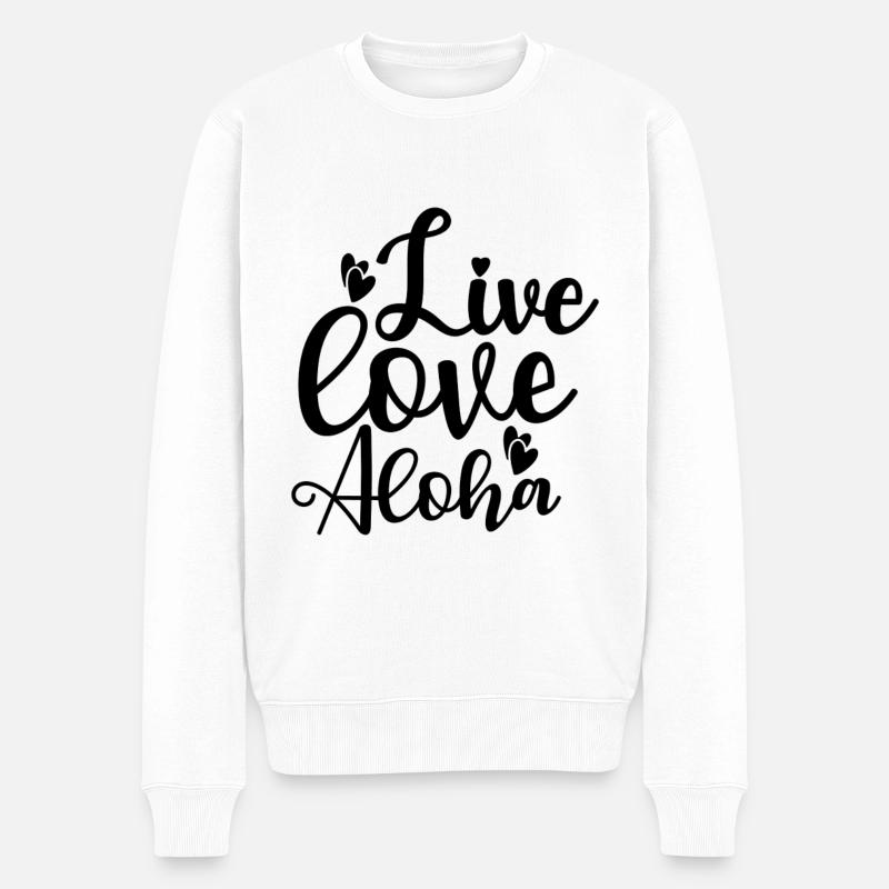 Vivre l’amour Aloha - Pull Premium bio Homme - blanc