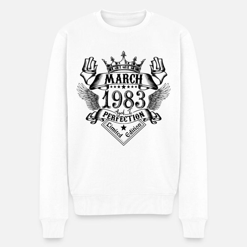 Vintage Mars 1983 Mars 1983 né en Mars - Pull Premium bio Homme - blanc