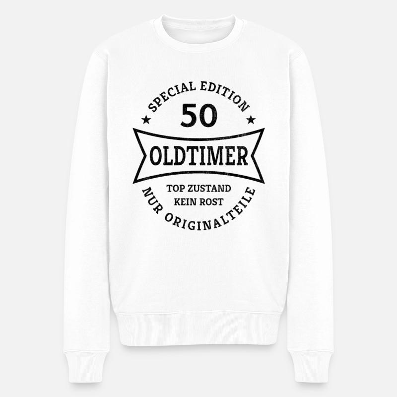 Oldtimer 50. Geburtstag Jahrgang 1973 Geschenkidee - Männer Premium Bio Pullover - Weiß