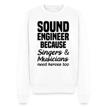 Sound Engineer Music - Men's Premium Organic Jumper - white - Front - Thijin (182cm)